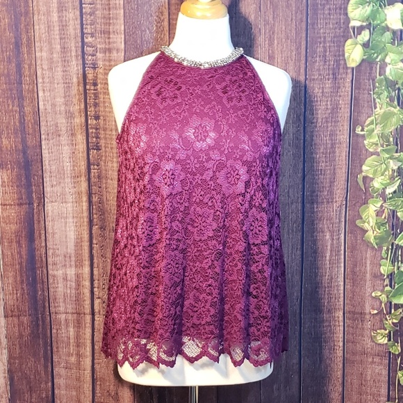 Jennifer Lopez Lace Halter Top - Picture 1 of 5